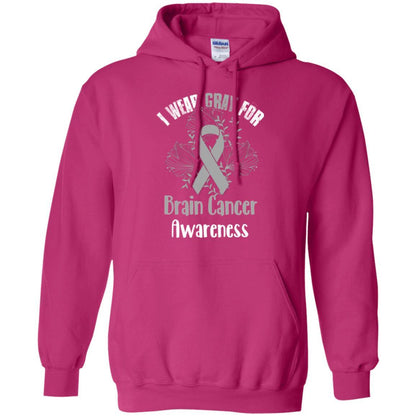 I Wear Gray For Brain Cancer Awareness T-shirt Heliconia