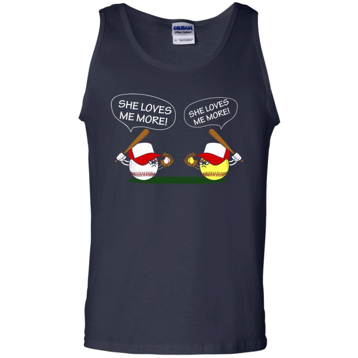 She Loves Me More Baseball Or Softball Shirt Navy
