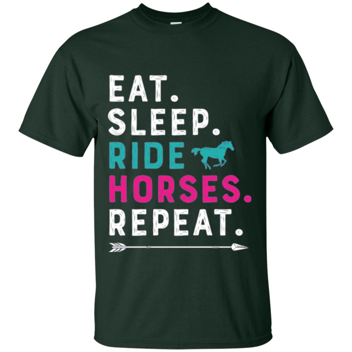 Horseback Lovers T-shirt Eat Sleep Ride Horses Repeat Forest