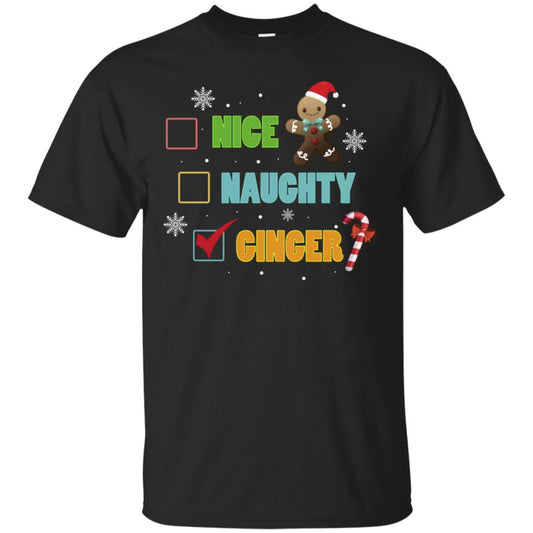 Nice Naughty Ginger X-mas List Gift Shirt Black