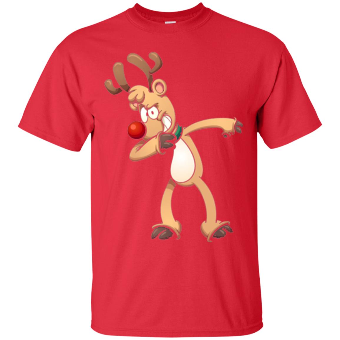 Christmas T-shirt Dabbing Reindeer Red