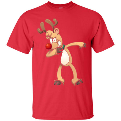 Christmas T-shirt Dabbing Reindeer Red
