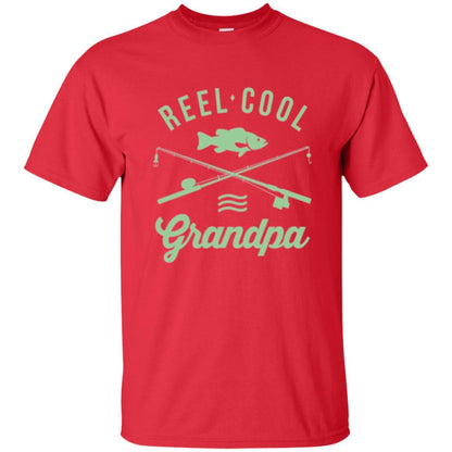Fisherman T-shirt Retired Grandpa Reel Cool Red