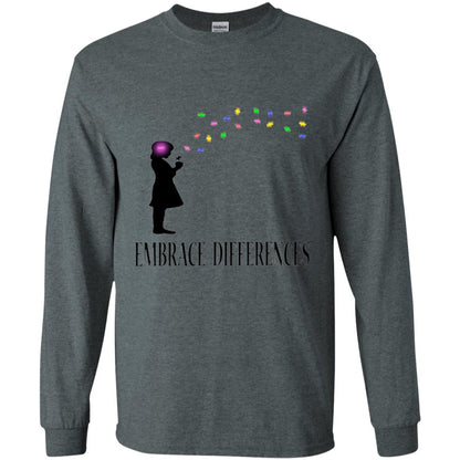 Autism Awareness T-shirt Embrace Differences T-shirt Dark Heather