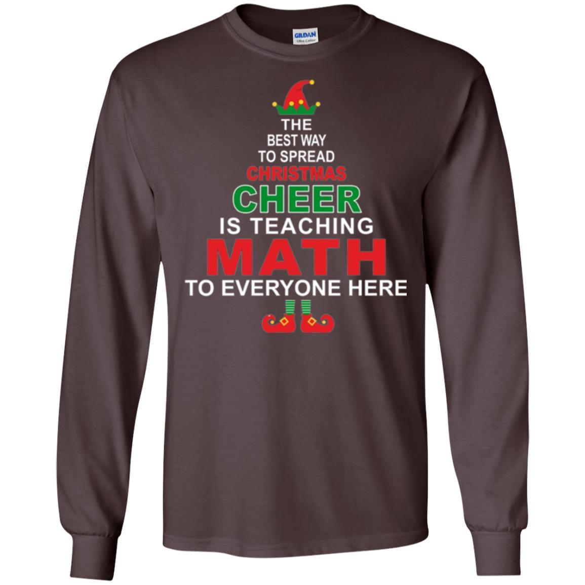 Elf Christmas T-shirt Math Teacher Christmas T-shirt Dark Chocolate