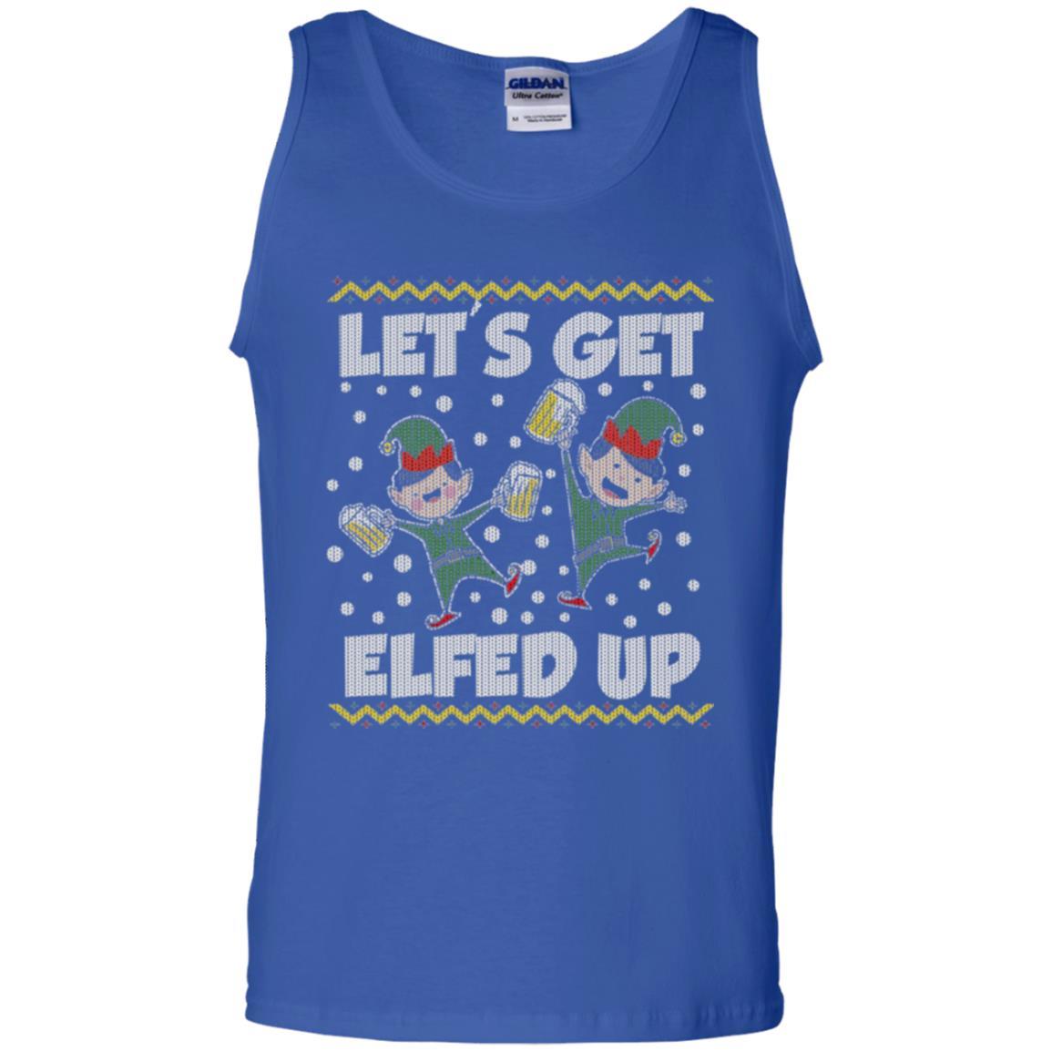 Christmas T-shirt Let's Get Elfed Up Royal