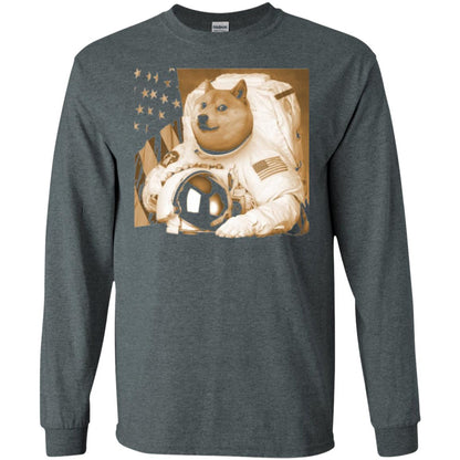 Astronomy T-shirt Dogecoin Moon Astronaut Crypto Dark Heather