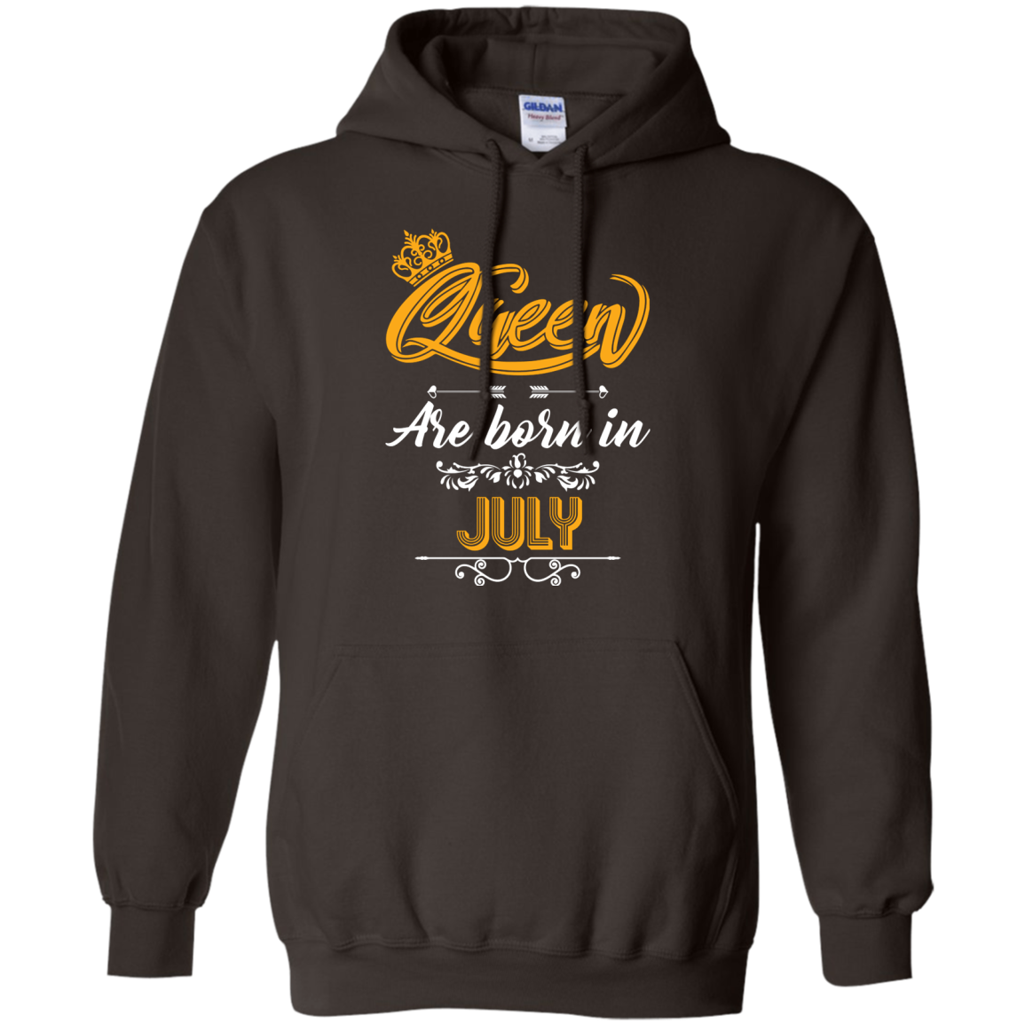 Brithday T-Shirt Queen Are Born In July Dark Chocolate