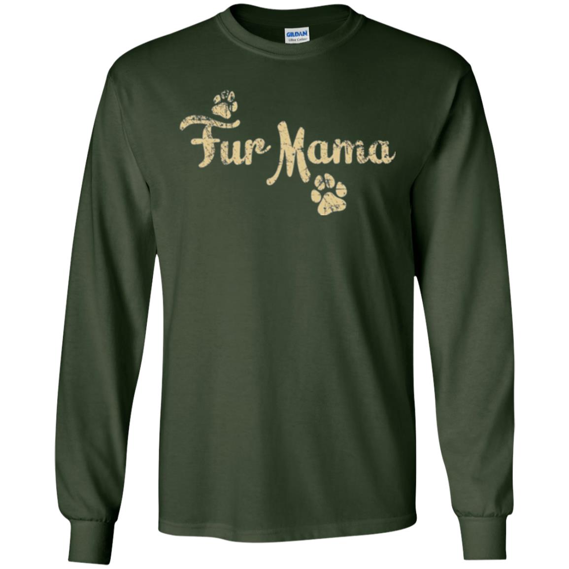 Fur Mama Mommy Love Dog T-shirt Forest Green