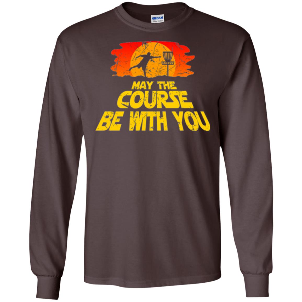 Disc Golf T-shirt May The Course Be With You Dark Chocolate