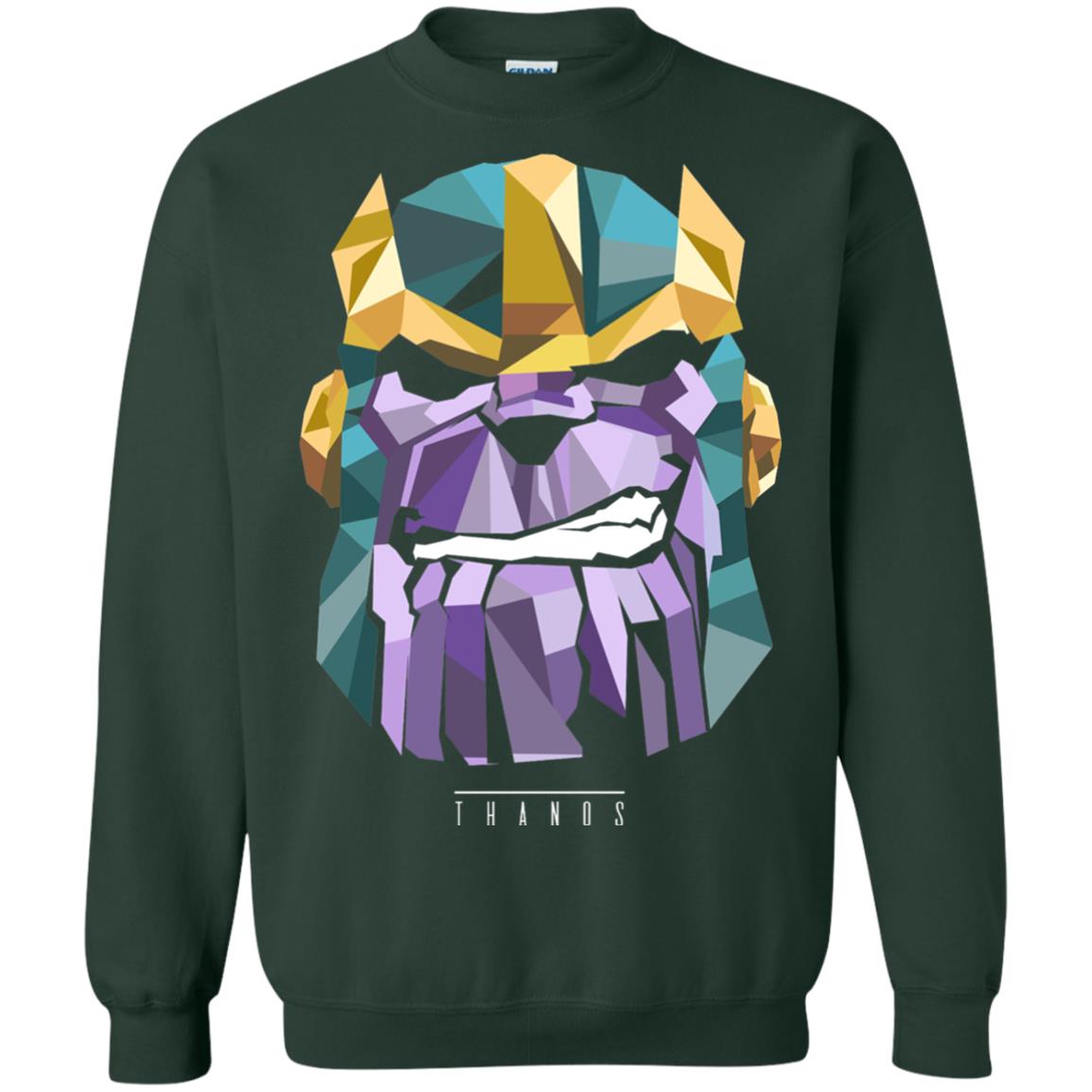 Thanos Low Poly Geometric Art Head Graphic T-shirt Forest Green