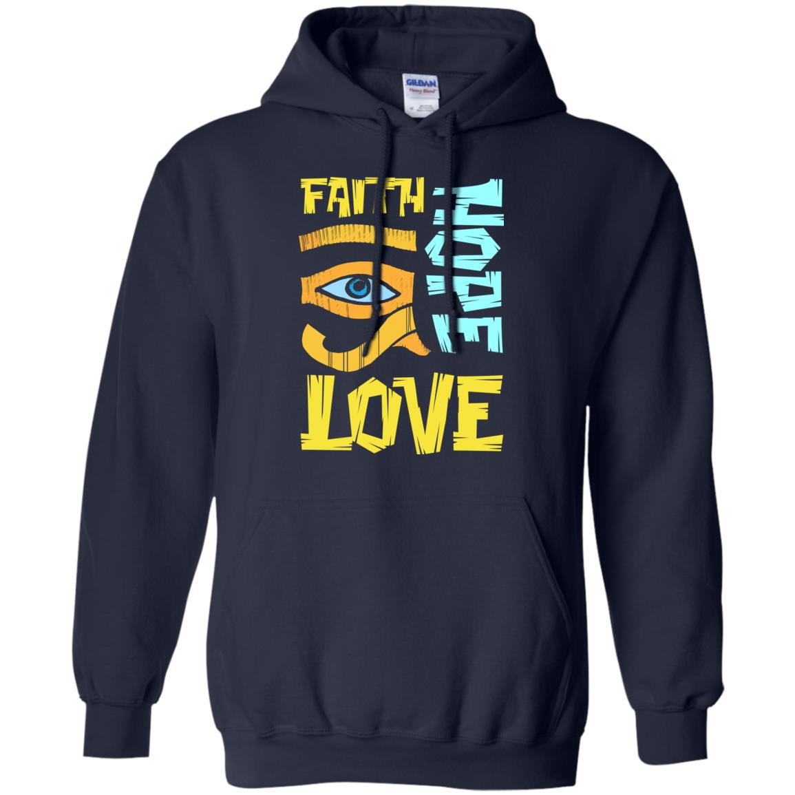 Faith Hope Love Christian T-shirt Navy