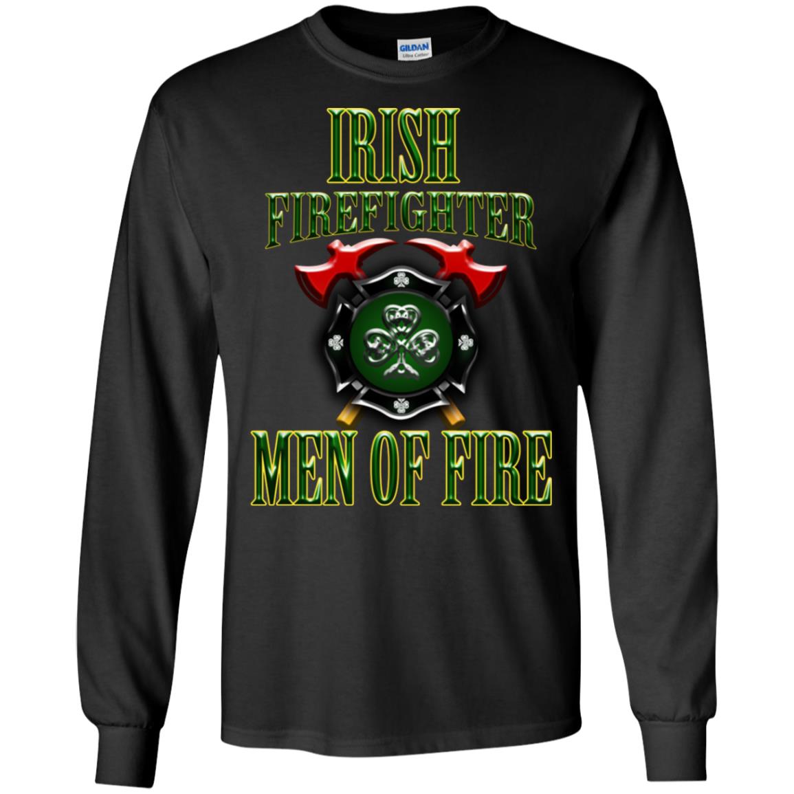 Irsh Firefighter Men Of Fire Irish Fireman Gift Shirt Black