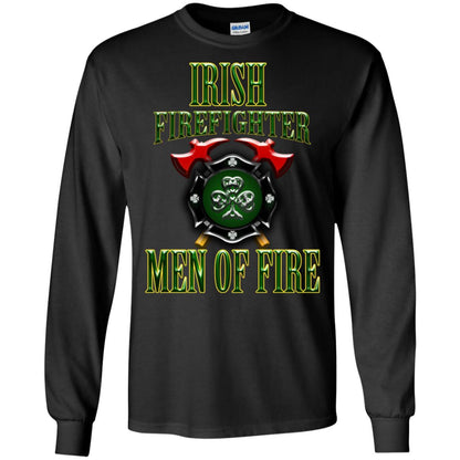 Irsh Firefighter Men Of Fire Irish Fireman Gift Shirt Black