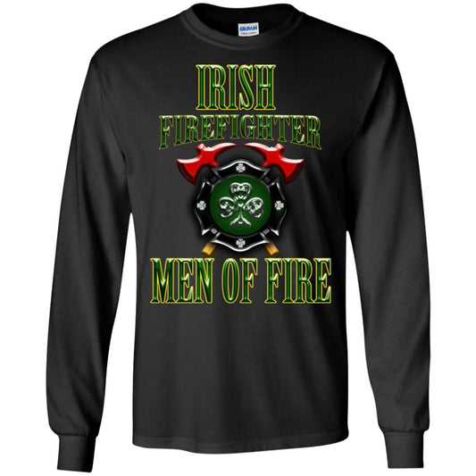 Irsh Firefighter Men Of Fire Irish Fireman Gift Shirt Black