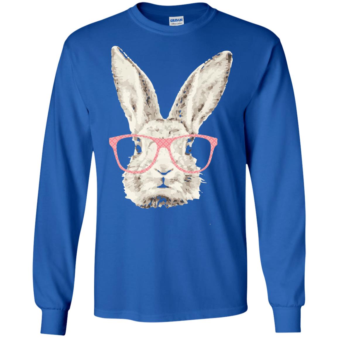 Easter Bunny Rabbit Pink Glasses Funny Hipster Shirt Royal