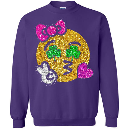 Emoji Kiss Heart Princess St. Patrick_s Day T-shirt Purple
