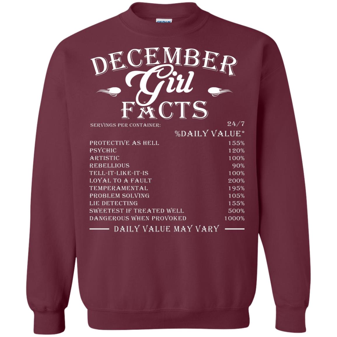 December Girl Facts T-shirt Maroon
