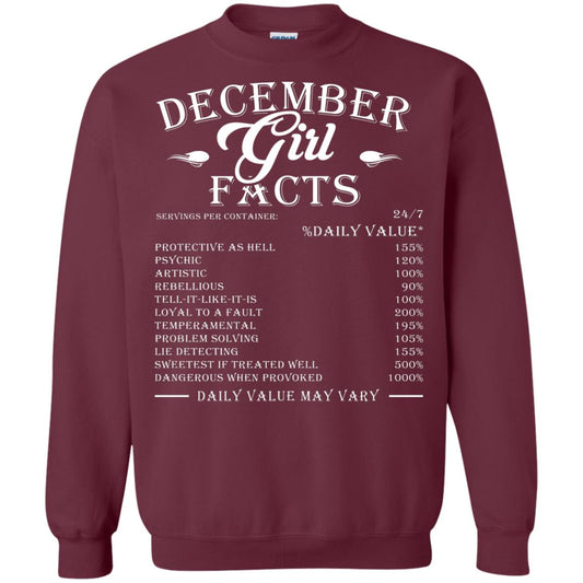 December Girl Facts T-shirt Maroon