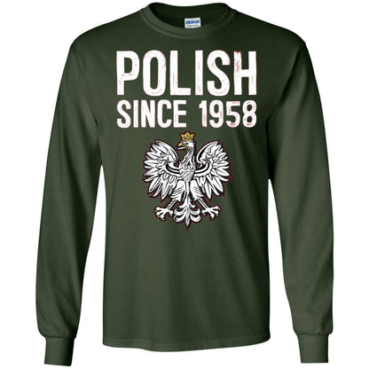 60th Birthday T-shirt Polish Since 1958 Forest Green