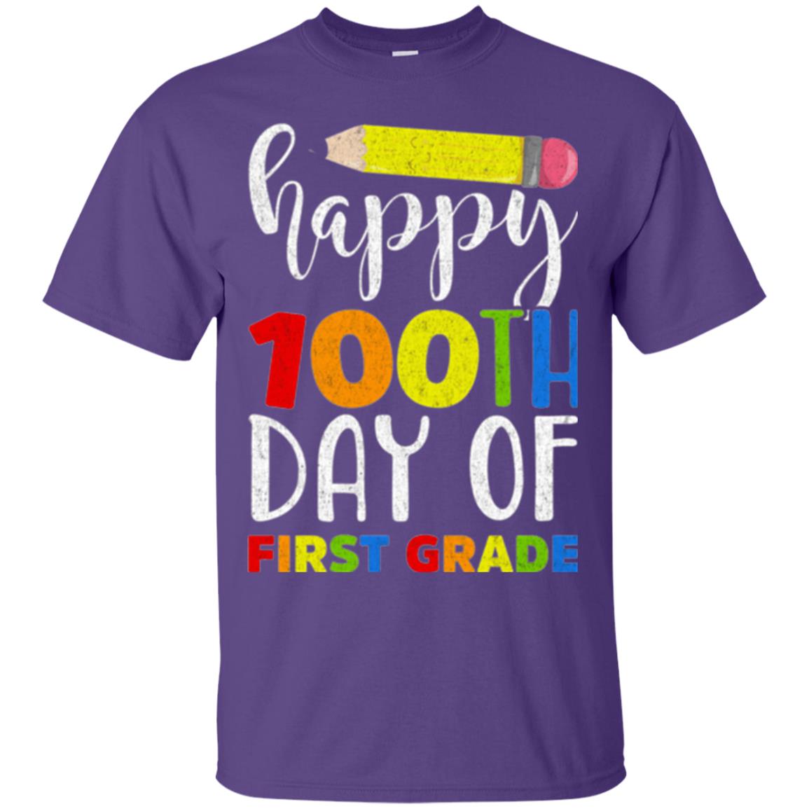 Children T-shirt Happy 100th Day Of First Grade Purple
