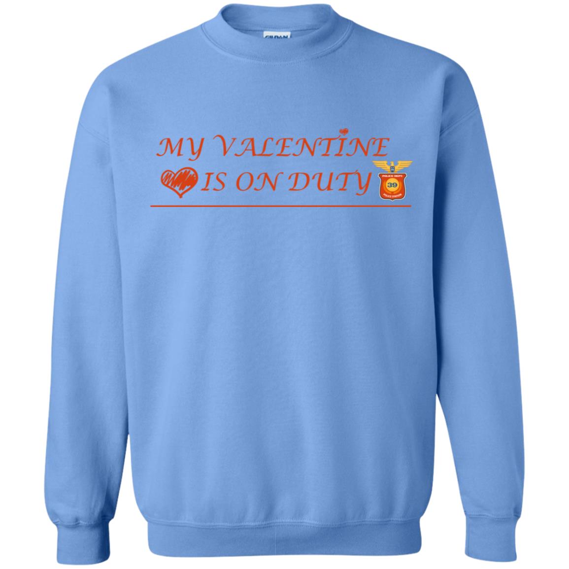 My Valentine Is On Duty Police Station Shirt Carolina Blue