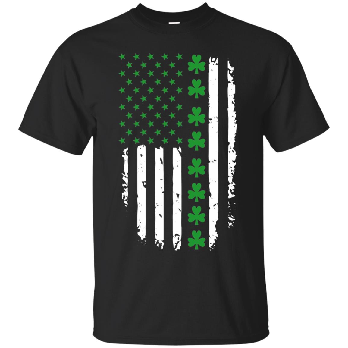 St. Patrick's Day T-shirt Irish American Flag T-shirt Black
