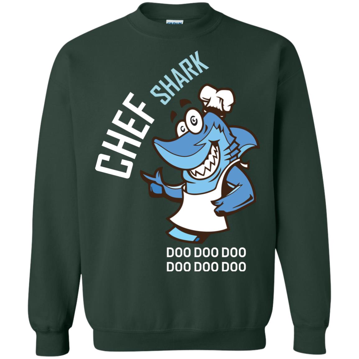 Chef Shark Doo Doo Doo Shirt For Cooker Forest Green