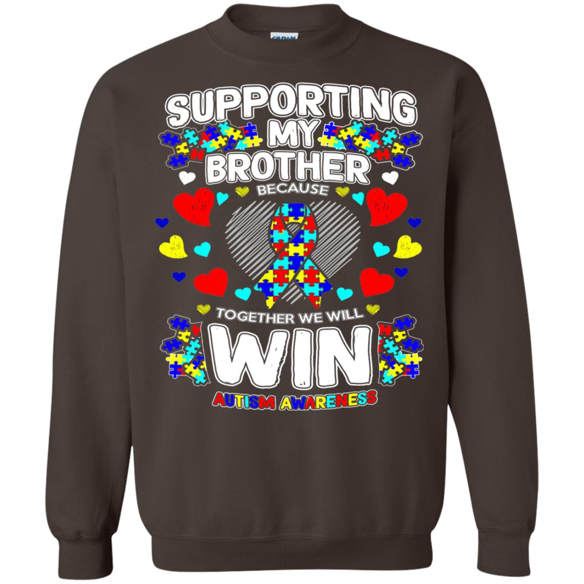 Autism Awareness Shirts For Supporting My Brother Dark Chocolate