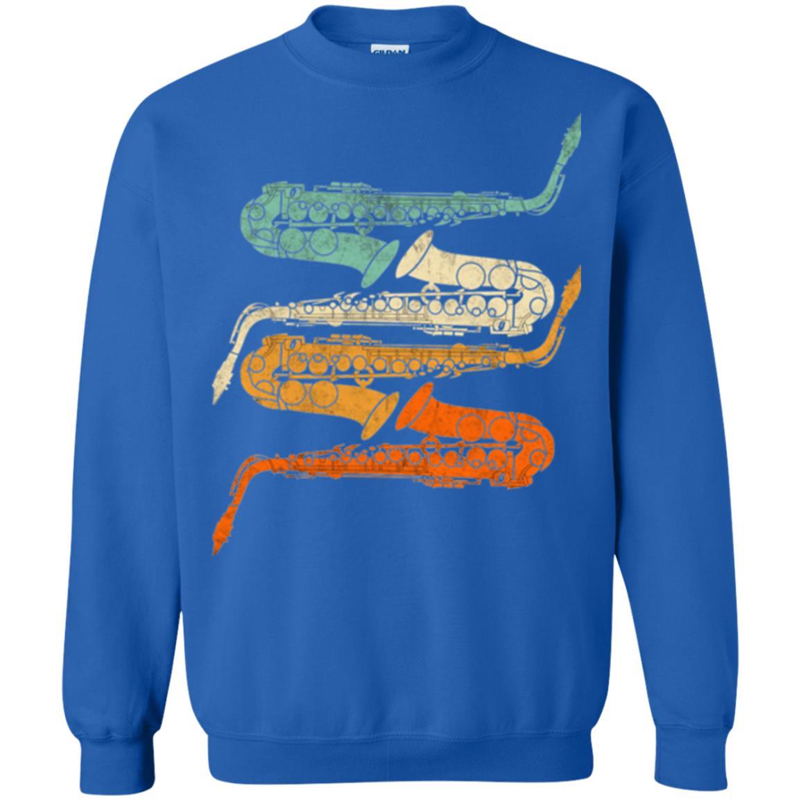 Saxophonist T-shirt Vintage Retro 70s Saxophone Royal