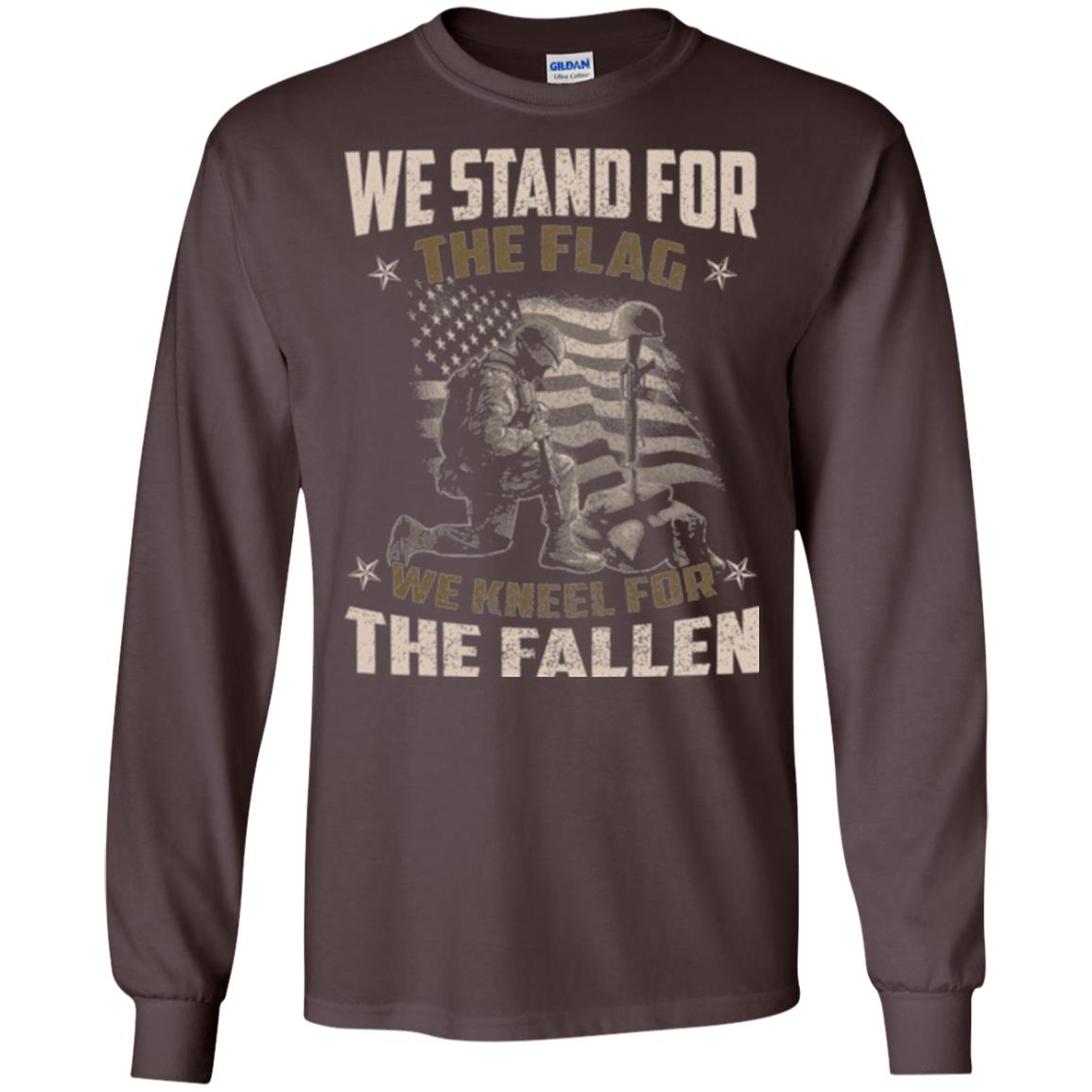 Stand For The Flag We Kneel For The Fallen Veteran T-shirt Dark Chocolate