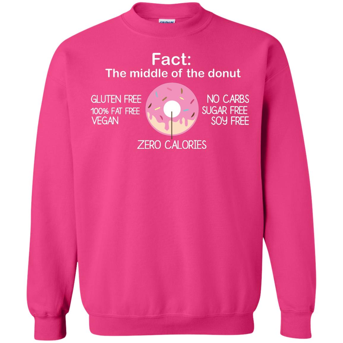 Fact The Middle Of The Donut Zero Calories Shirt Heliconia
