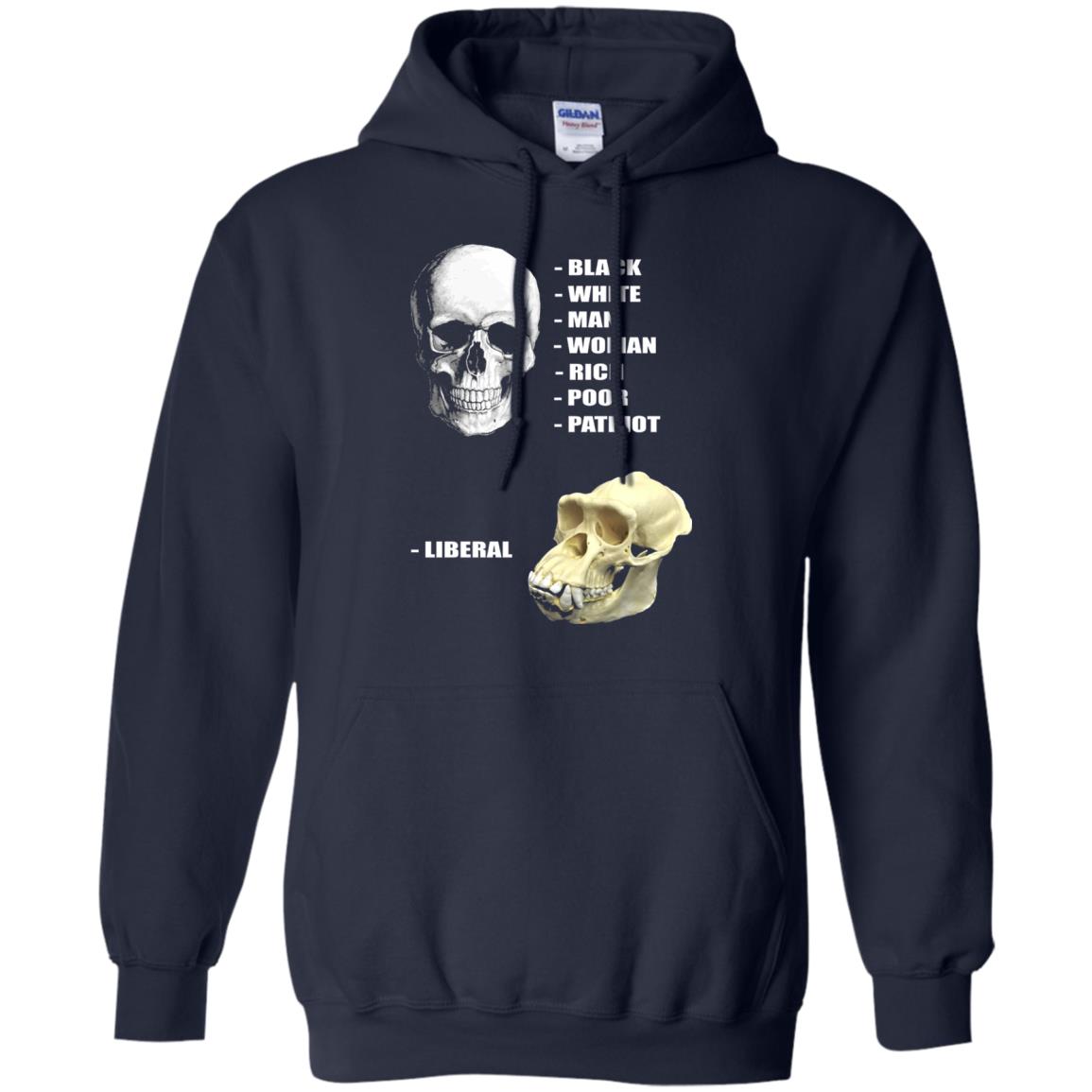 Funny Cool Skulls T-shirt Modern America Patriot Liberal Navy