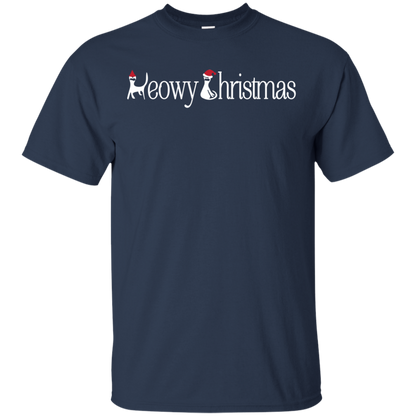 Christmas T-shirt Meowy Christmas Navy