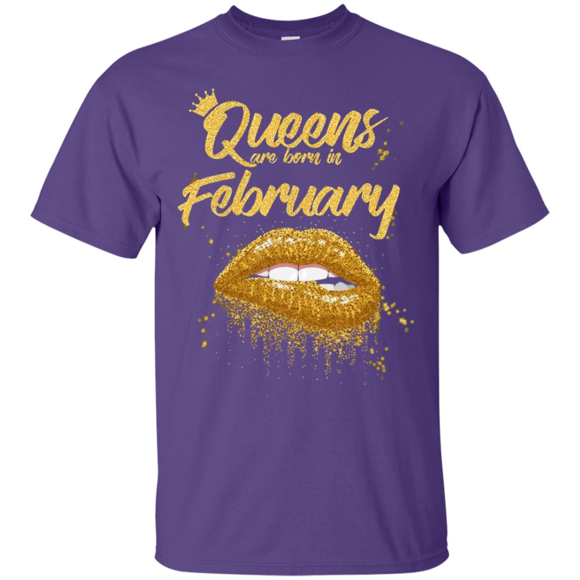 Black Women T-shirt Queens Are Born In February Birthday Purple