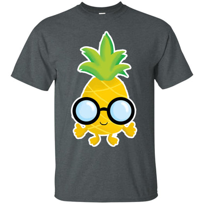 Funny Pineapple With Glasses For Boys Mens Shirt Dark Heather