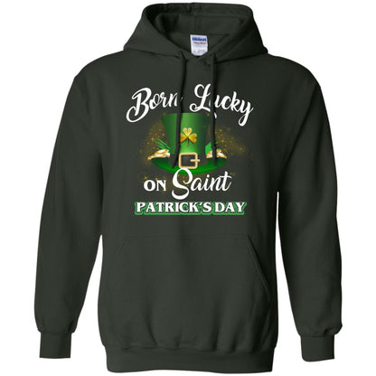 Born Lucky On Saint Patrick's Day T-shirt Forest Green