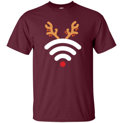Wifi Signal Symbol Icon Reindeer X-mas Gift Shirt Maroon