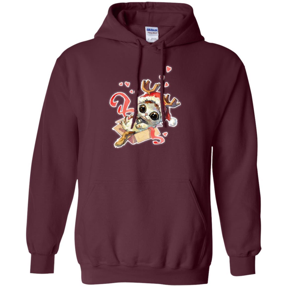Cat Lover T-shirt Merry Christmas Maroon