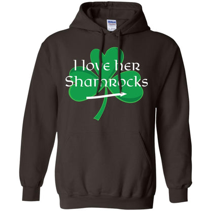 Saint Patrick_s Day T-shirt I Love Her Shamrocks Dark Chocolate