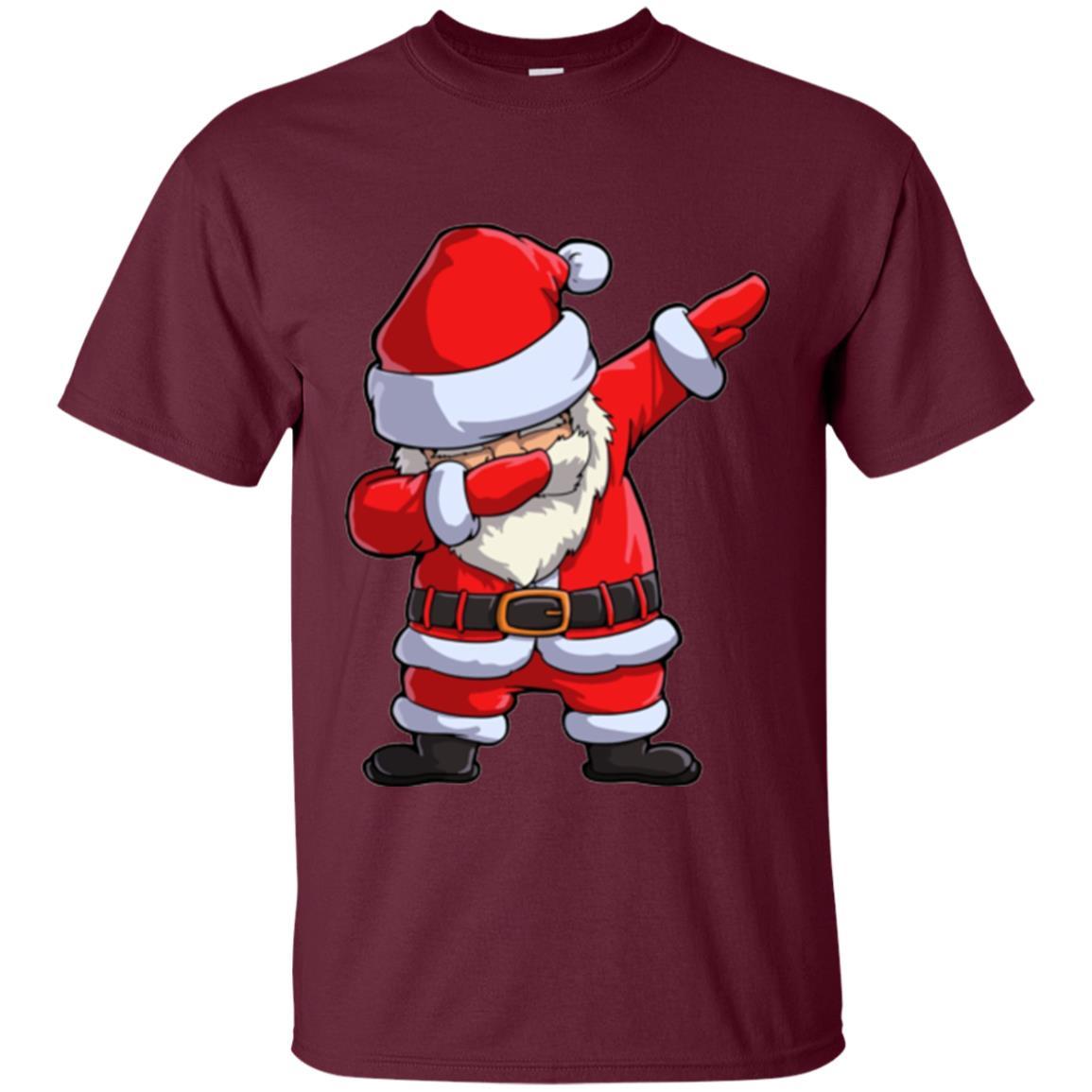 Christmas T-shirt Dabbing Santa Claus Maroon