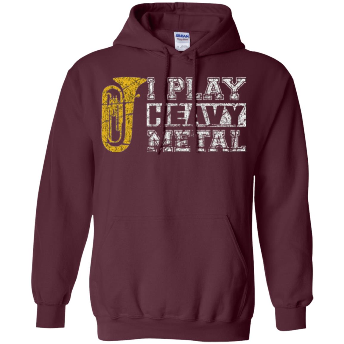 Funny Band Distressed T-shirt I Play Heavy Metal Maroon