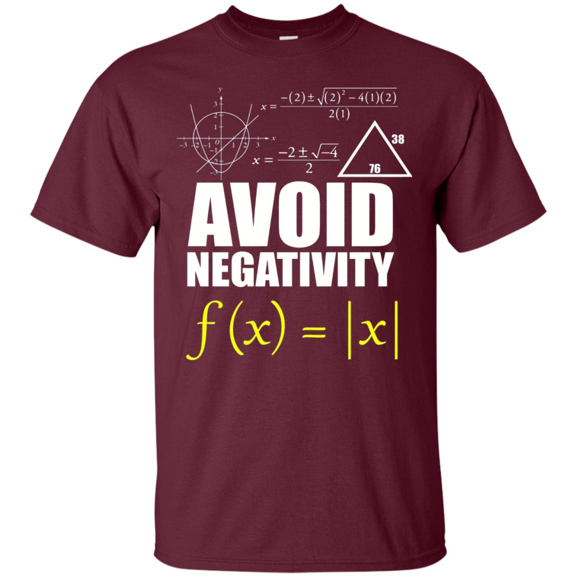 Avoid Negativity Math Teacher T-shirt Maroon