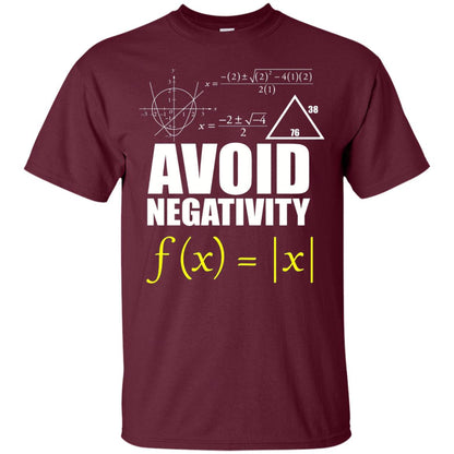 Avoid Negativity Math Teacher T-shirt Maroon