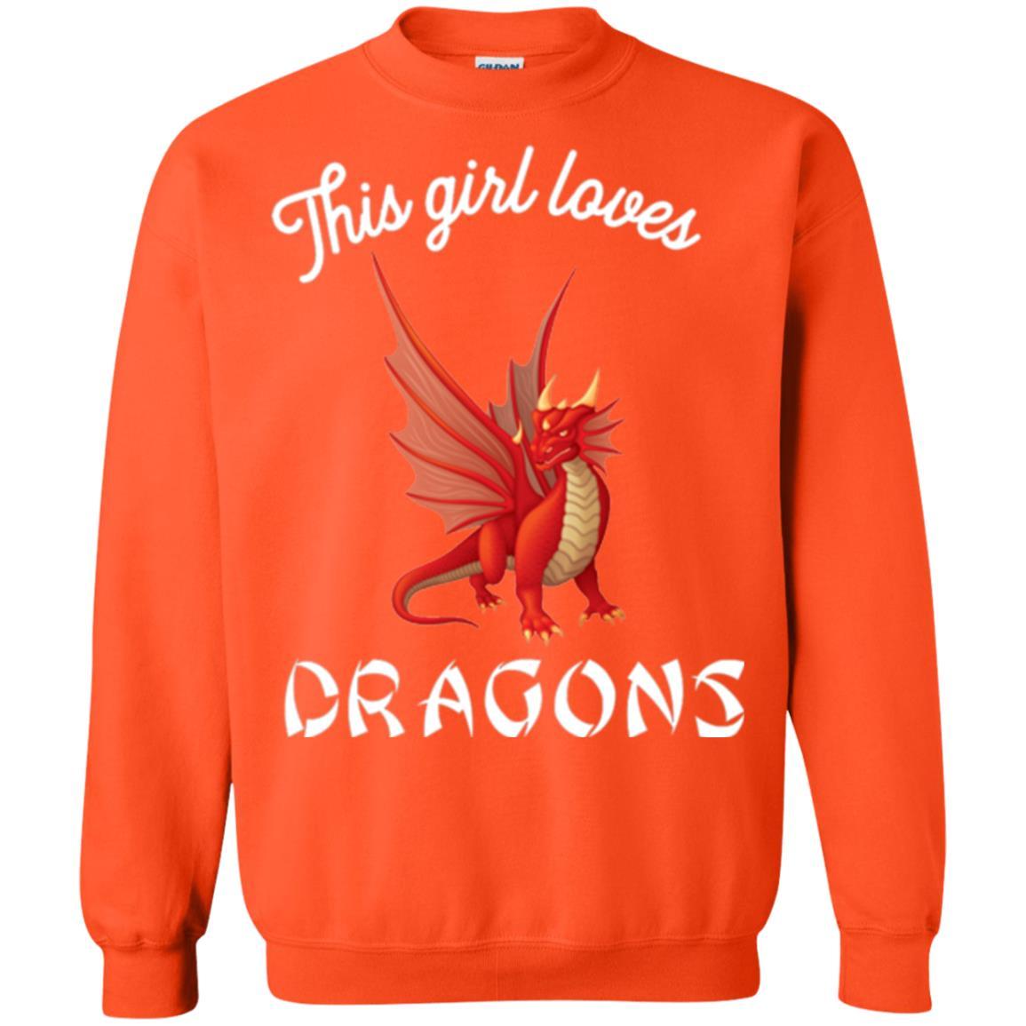 Dragon Lover T-shirt This Girl Loves Dragonst-shirt Orange