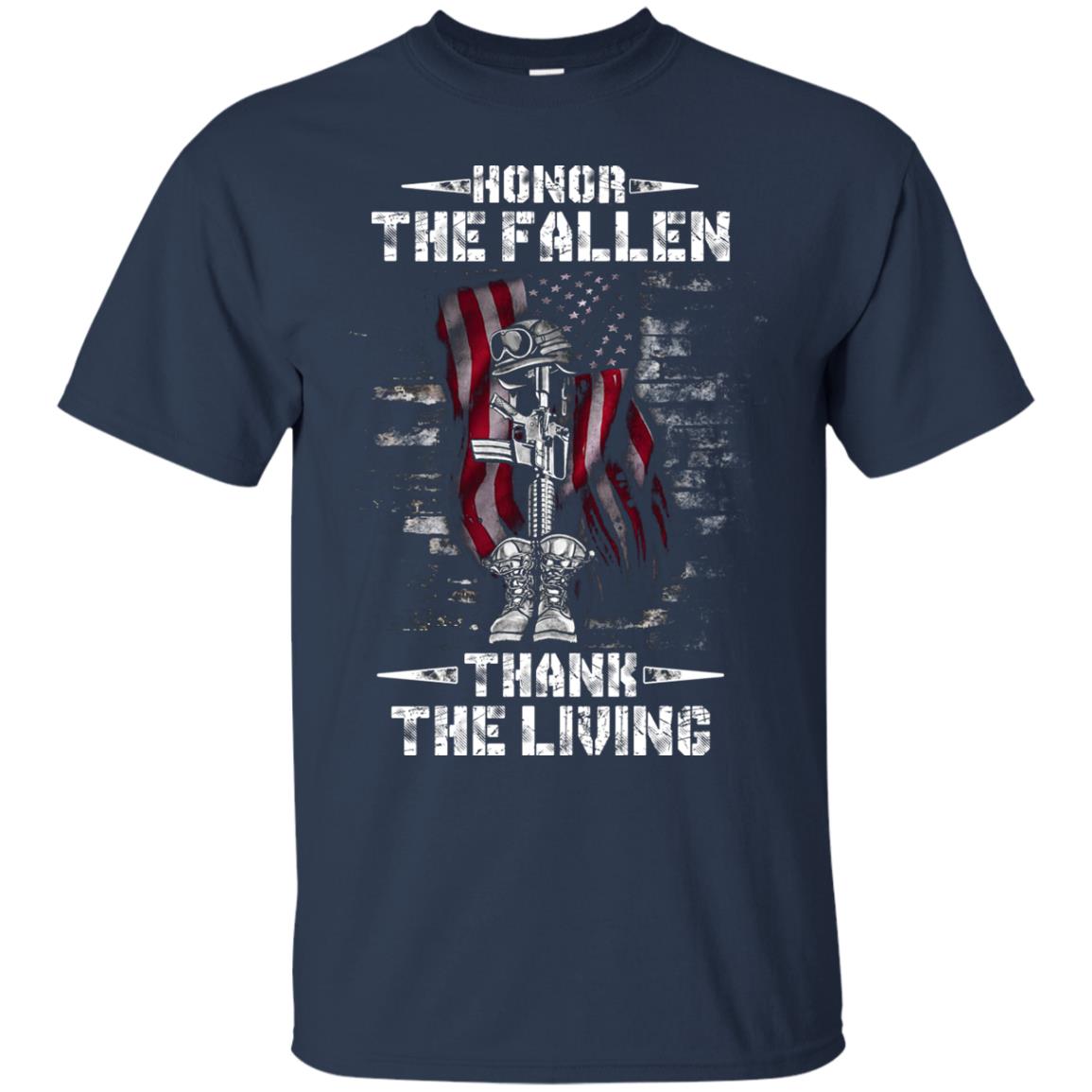Honor The Fallen Thank The Living Memorial Day Shirt Navy