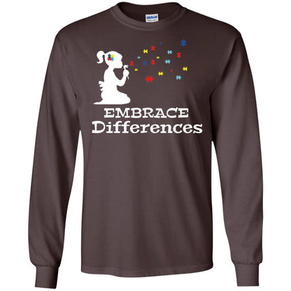 Embrace Differences Autism Awareness T-shirt Dark Chocolate
