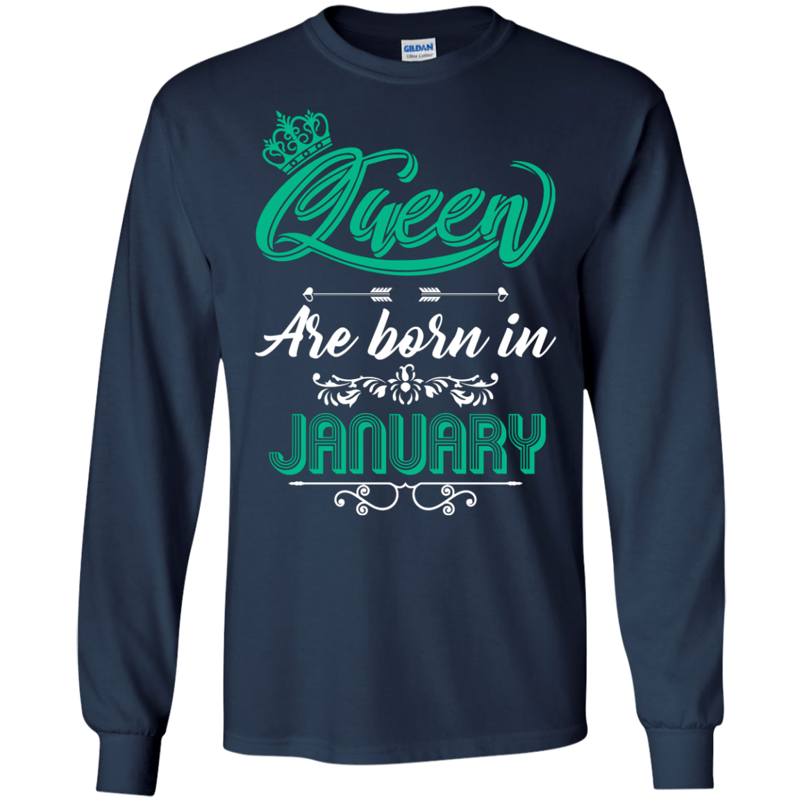 Brithday T-Shirt Queen Are Born In January Navy