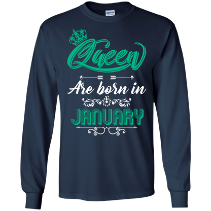 Brithday T-Shirt Queen Are Born In January Navy