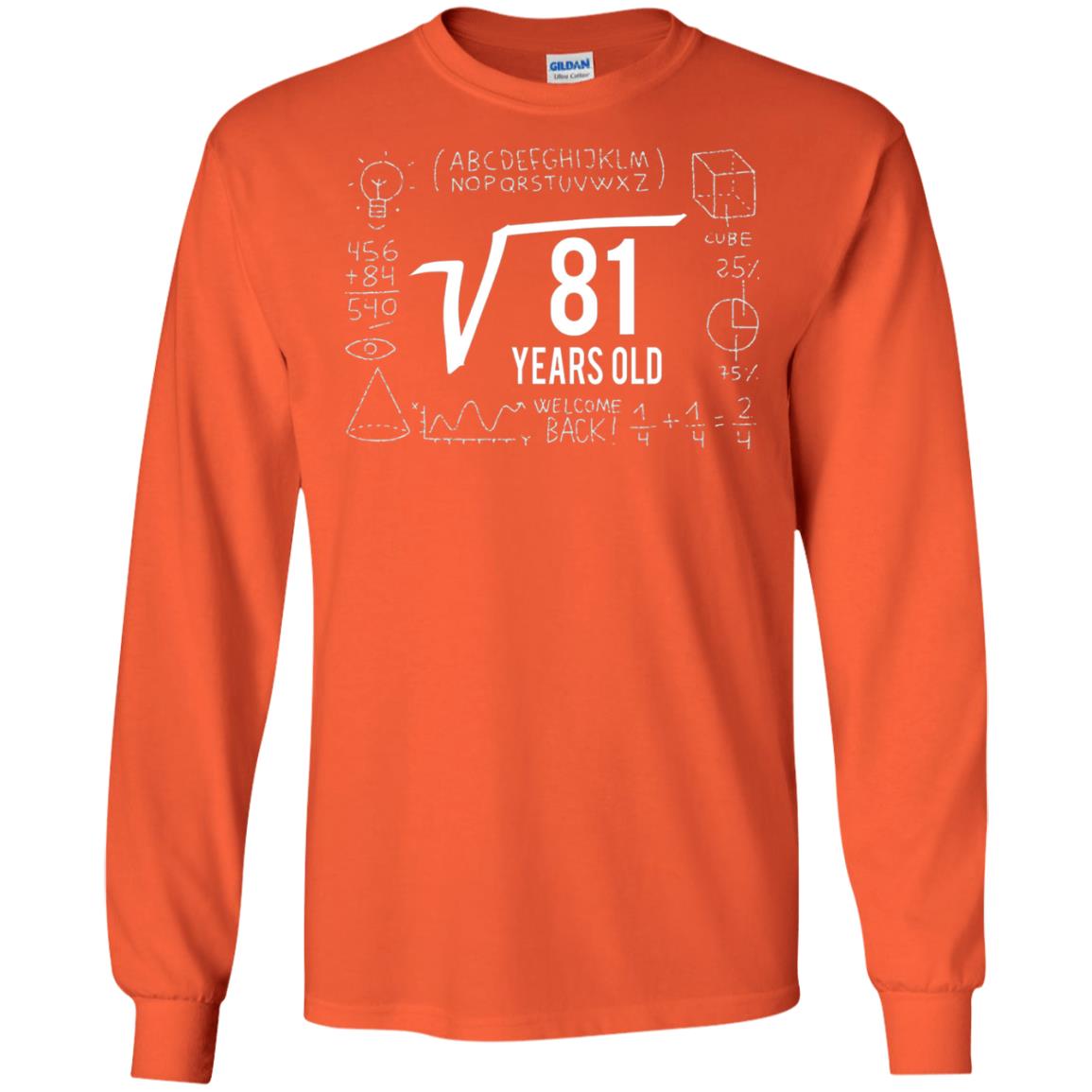 Square Root Of 81 9th Birthday T-shirt Orange